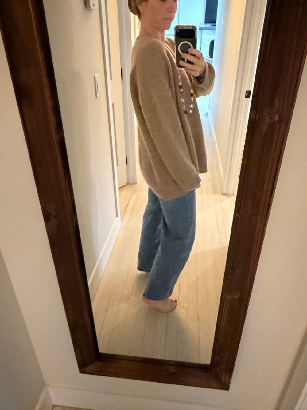 Jenni Kayne Cashmere Crewneck Sweater - Taupe - Picture 5 of 5